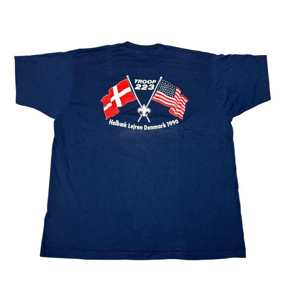 Vintage 1990 Danish National Jamboree Troop 223 Shirt Men's 2XL Scouts - Picture 1 of 10